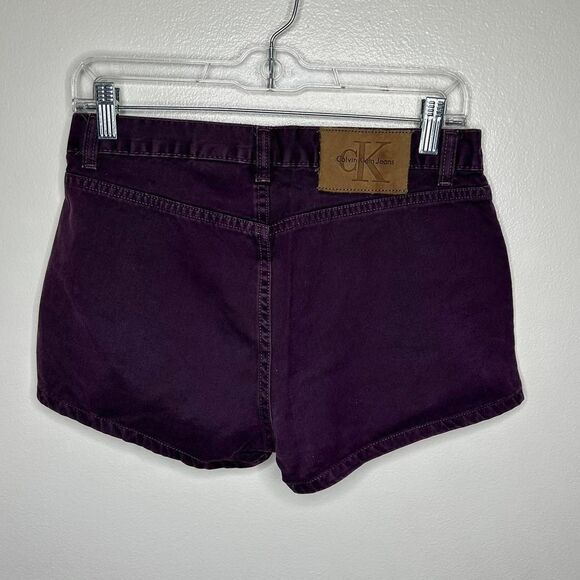 Vintage 90s 1990s Calvin Klein purple high waisted high rise shorts size 5 - Picture 4 of 6